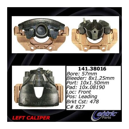 Centric Semi-Loaded Brake Caliper, Parts, 141.38016 141.38016